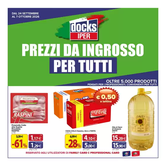 Volantino Docks Iper | Prezzi da ingrosso per tutti | 2026-09-24T00:00:00.000Z - 2026-10-07T00:00:00.000Z