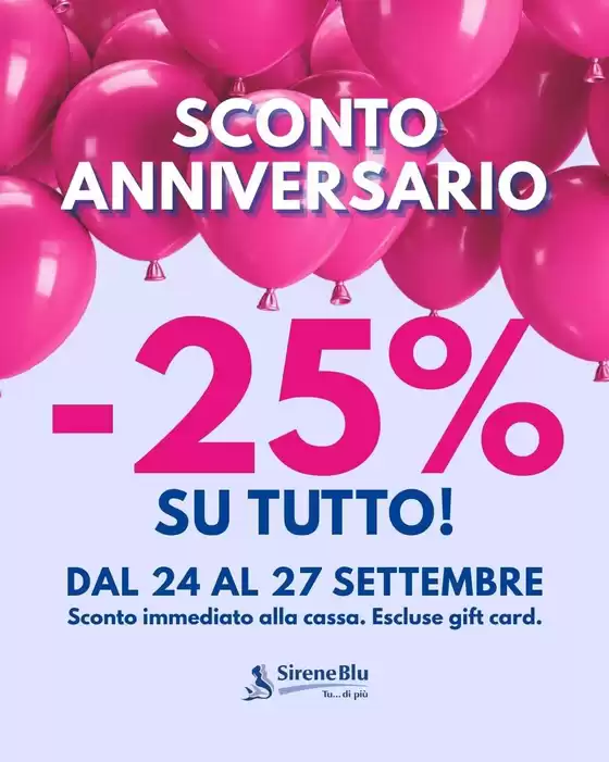 Volantino Sirene Blu a Melito di Porto Salvo | Scont anniversario | 2026-09-24T00:00:00.000Z - 2026-09-27T00:00:00.000Z