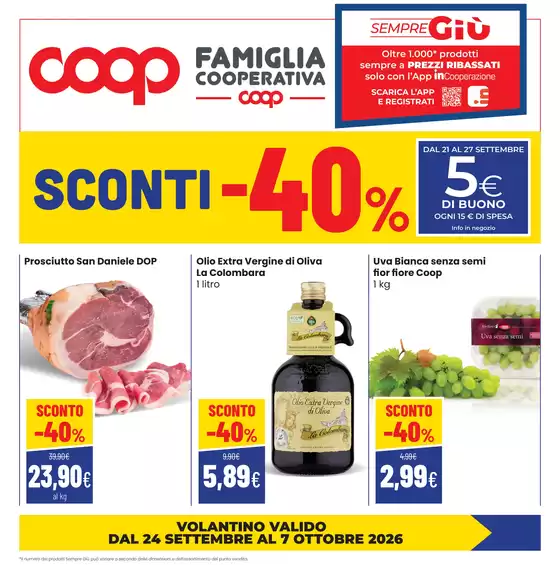 Volantino Coop a Roncadelle | Sconti Fino Al 40% | 2026-09-24T00:00:00.000Z - 2026-10-07T00:00:00.000Z