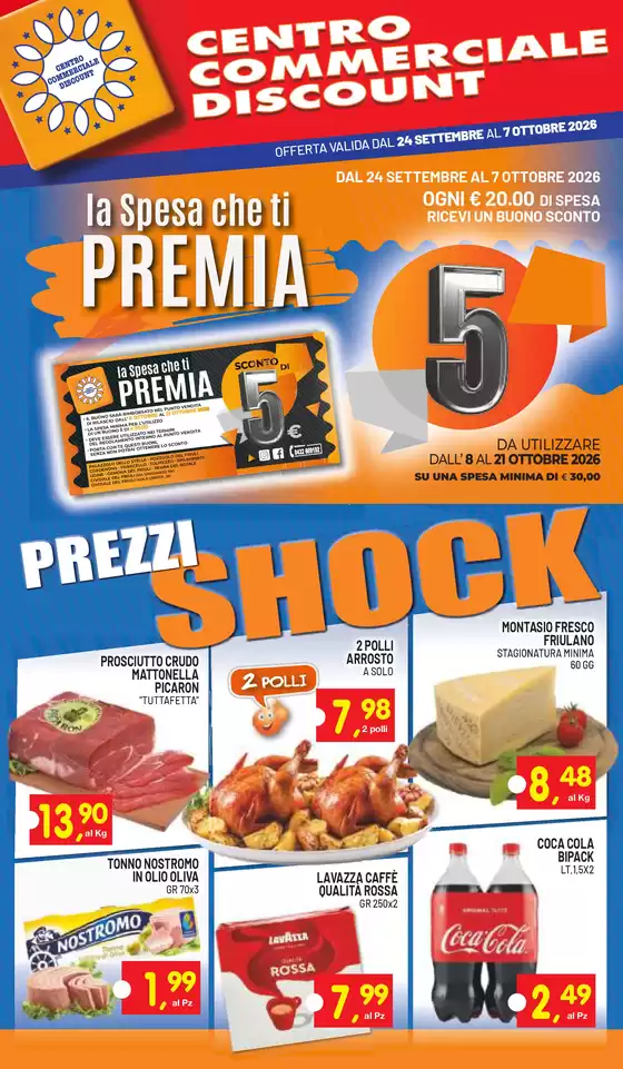 Volantino Centro Commerciale Discount a Bussoleno | Prezzi shock  | 2026-09-24T00:00:00.000Z - 2026-10-21T00:00:00.000Z