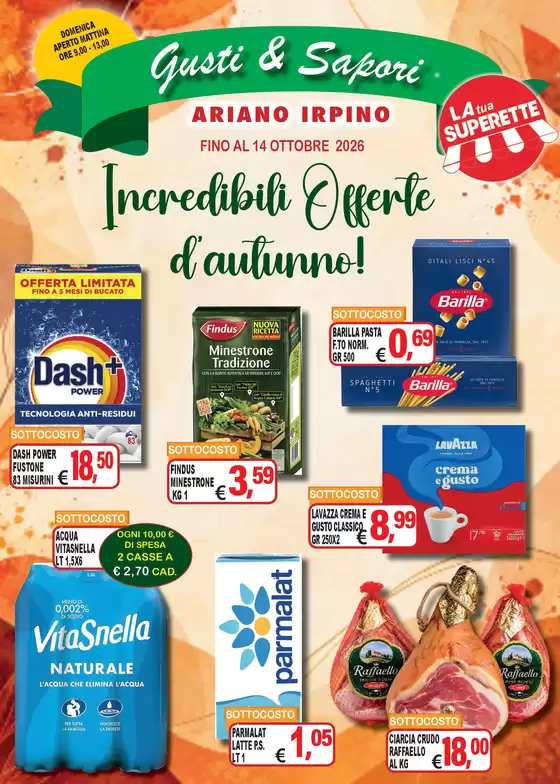 Volantino Gusti e Sapori Supermercato | Incredibili Offerte d'autunno! | 2026-09-25T00:00:00.000Z - 2026-10-14T00:00:00.000Z