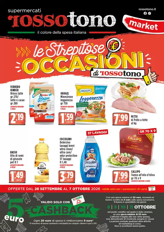 Volantino Supermercati Rossotono Market | Le Strepitose occasioni | 2026-09-28T00:00:00.000Z - 2026-10-07T00:00:00.000Z