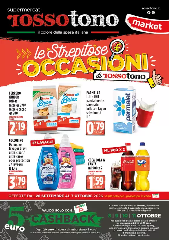 Volantino Supermercati Rossotono Market a Marsala | Le Strepitose occasioni | 2026-09-28T00:00:00.000Z - 2026-10-07T00:00:00.000Z