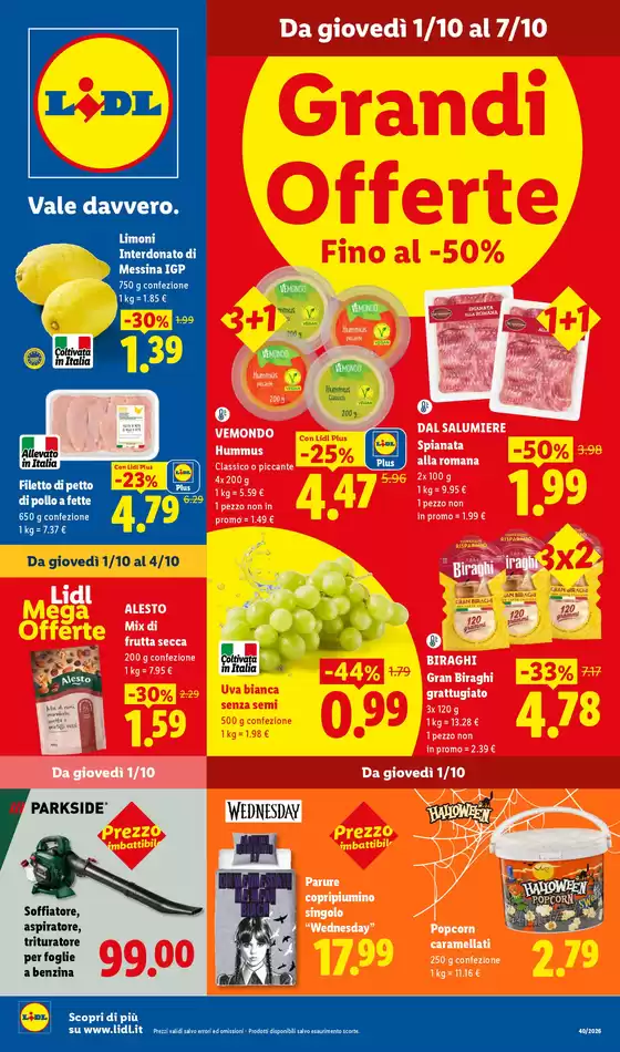 Volantino Lidl | Grandi Offerte Fino al -50% | 2026-10-01T00:00:00.000Z - 2026-10-07T00:00:00.000Z