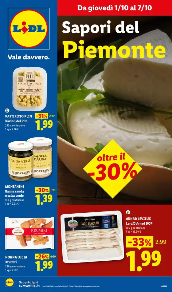 Volantino Lidl a Mede | Sapori del Piemonte | 2026-10-01T00:00:00.000Z - 2026-10-07T00:00:00.000Z