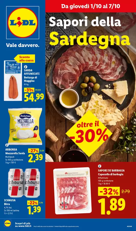 Volantino Lidl a Mede | Sapori della Sardegna | 2026-10-01T00:00:00.000Z - 2026-10-07T00:00:00.000Z