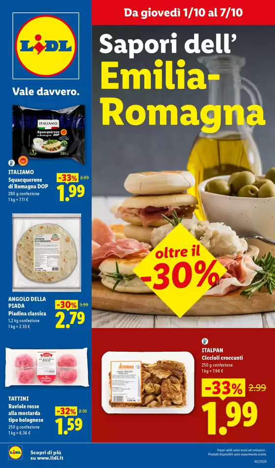 Volantino Lidl a | Sapori dell’ Emilia-Romagna | 2026-10-01T00:00:00.000Z - 2026-10-07T00:00:00.000Z