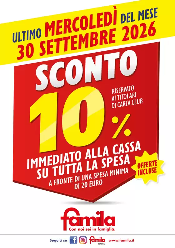 Volantino Famila Market | SCONTO 10% | 2026-09-30T00:00:00.000Z - 2026-09-30T00:00:00.000Z