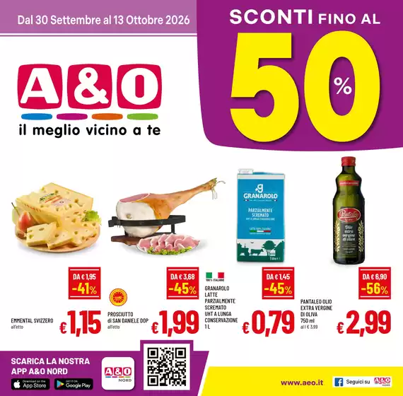 Volantino A&O a Verona | Sconti fino al 50% | 2026-09-30T00:00:00.000Z - 2026-10-13T00:00:00.000Z