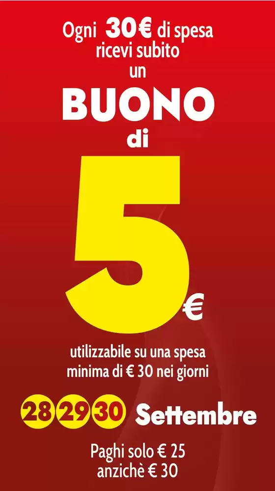 Volantino PrimoPrezzo a Busseto | Buono di 5€ | 2026-09-28T00:00:00.000Z - 2026-09-30T00:00:00.000Z