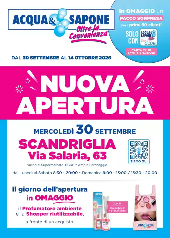 Volantino Acqua & Sapone a Scandriglia | Nuova apertura | 2026-09-30T00:00:00.000Z - 2026-10-14T00:00:00.000Z