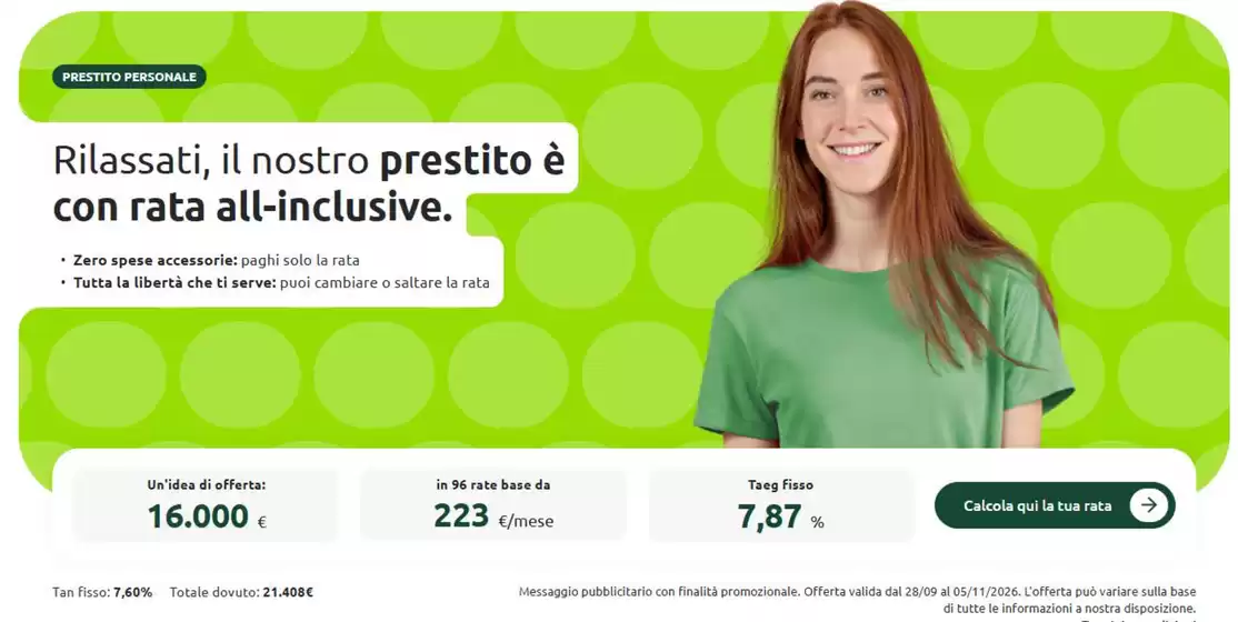 Volantino Findomestic a Villafranca Tirrena | Prestito personale | 2026-09-28T00:00:00.000Z - 2026-11-05T00:00:00.000Z
