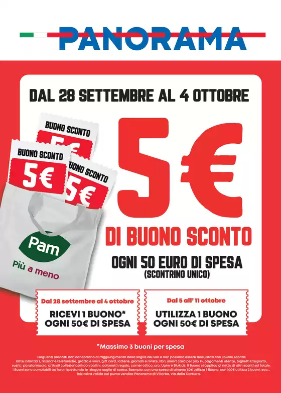 Volantino Panorama | 5€ di buono sconto | 2026-09-28T00:00:00.000Z - 2026-10-05T00:00:00.000Z
