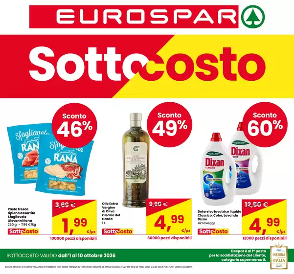 Volantino Eurospar a Buja | Sottocosto | 2026-10-01T00:00:00.000Z - 2026-10-10T00:00:00.000Z