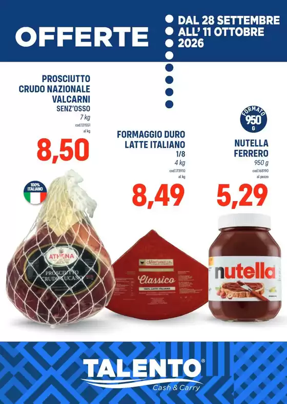 Volantino Talento a Stornara | Offerte | 2026-09-28T00:00:00.000Z - 2026-10-11T00:00:00.000Z