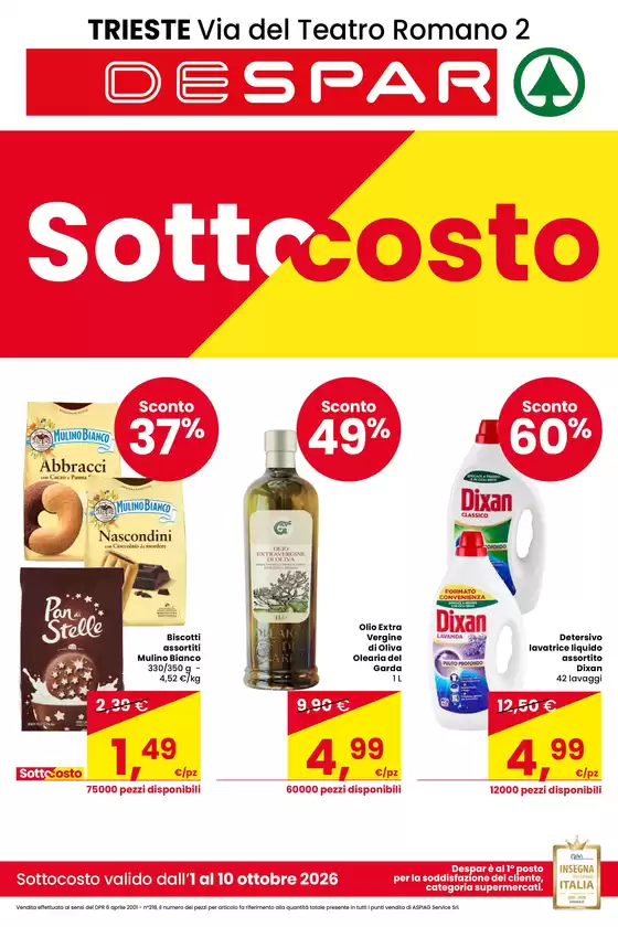 Volantino Despar a Trieste | Sottocosto | 2026-10-01T00:00:00.000Z - 2026-10-10T00:00:00.000Z