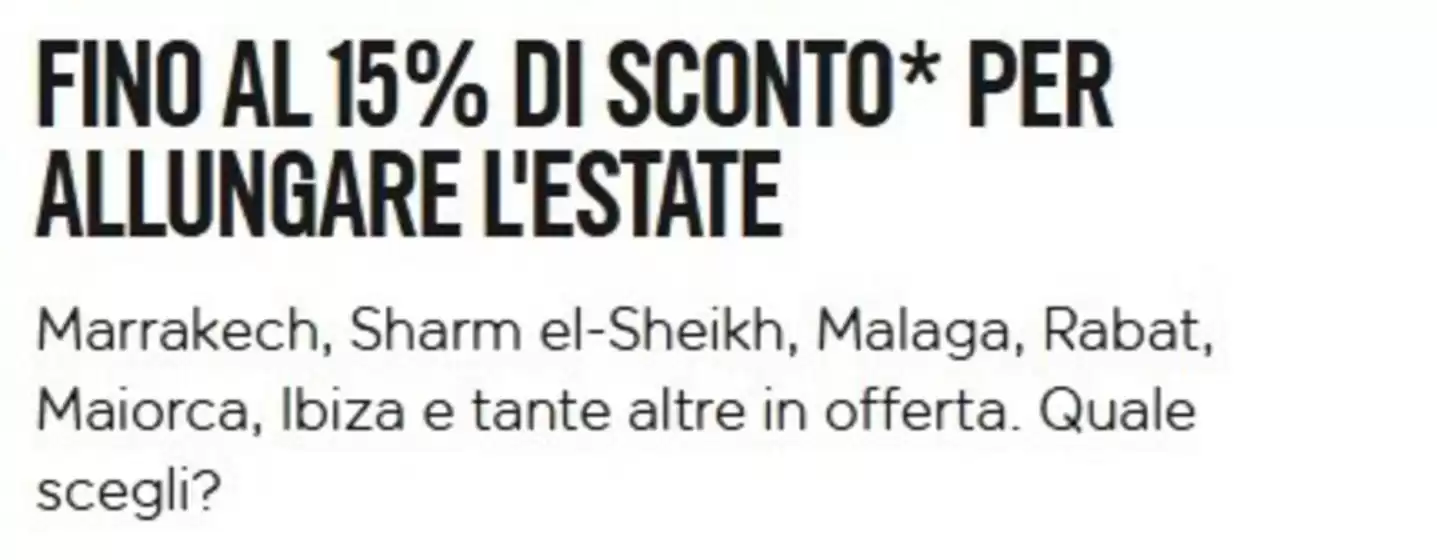 Volantino EasyJet a Cuneo | Fino al 15% di sconto | 2026-09-28T00:00:00.000Z - 2026-10-01T00:00:00.000Z