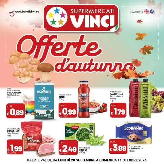 Volantino Supermercati Vinci | Offerte d'autummo | 2026-09-28T00:00:00.000Z - 2026-10-11T00:00:00.000Z