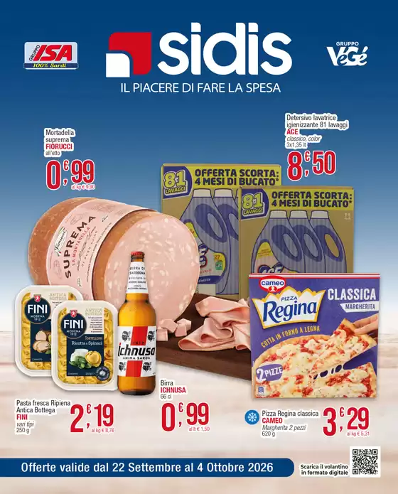Volantino Sidis a Bultei | Il piacere di fare la spesa | 2026-09-28T00:00:00.000Z - 2026-10-04T00:00:00.000Z