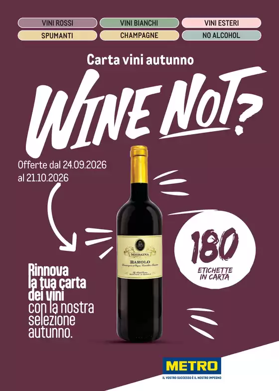 Volantino Metro | Carta Vini Autunno | 2026-09-24T00:00:00.000Z - 2026-10-21T00:00:00.000Z