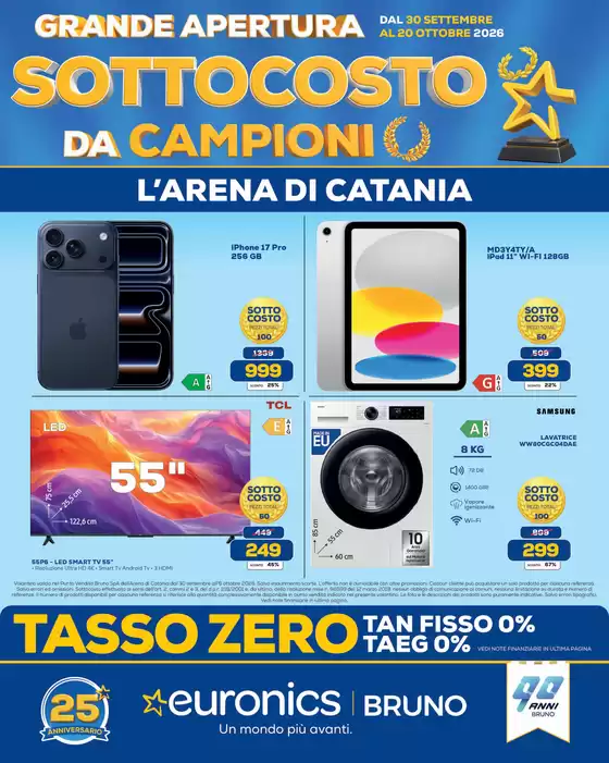Volantino Euronics a Roma | Apertura Catania | 2026-09-30T00:00:00.000Z - 2026-10-08T00:00:00.000Z