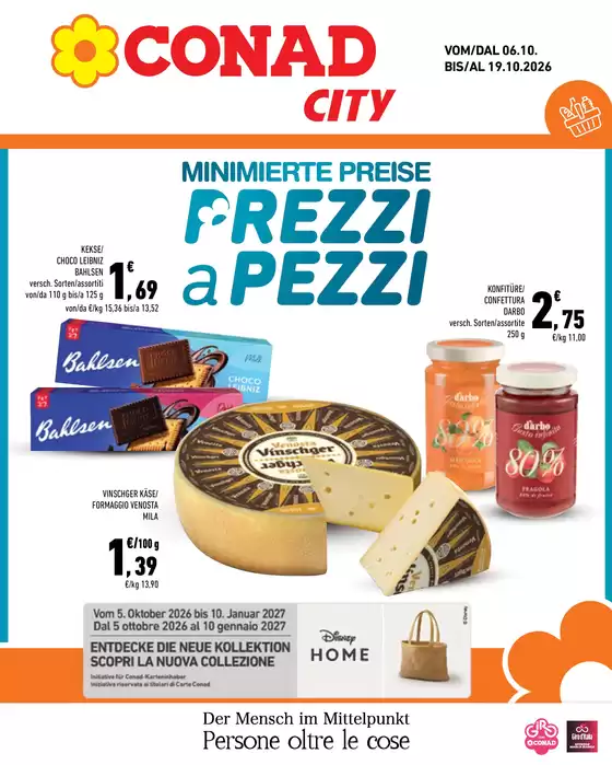 Volantino Conad City | Minimierte Preise | Conad City | 2026-10-06T00:00:00.000Z - 2026-10-19T00:00:00.000Z