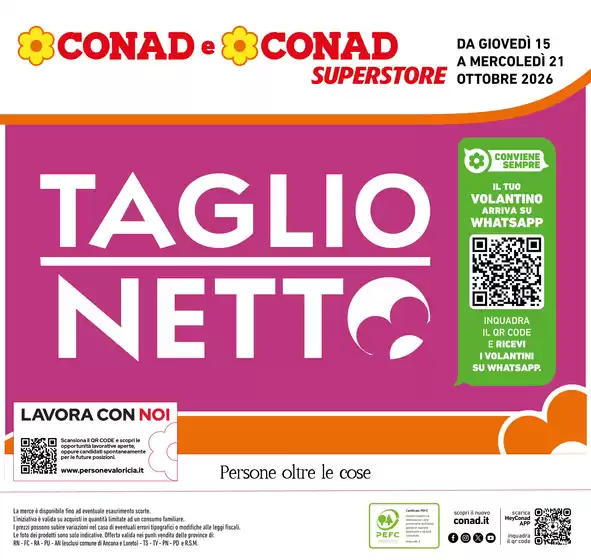 Volantino Conad Superstore a Ceggia | Taglio Netto | 2026-10-15T00:00:00.000Z - 2026-10-21T00:00:00.000Z
