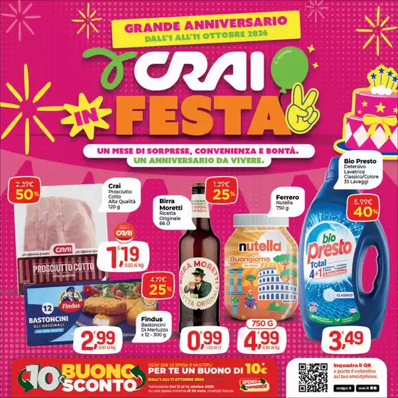 Volantino Crai a Casale Cremasco-Vidolasco | Crai in Festa | 2026-10-01T00:00:00.000Z - 2026-10-11T00:00:00.000Z