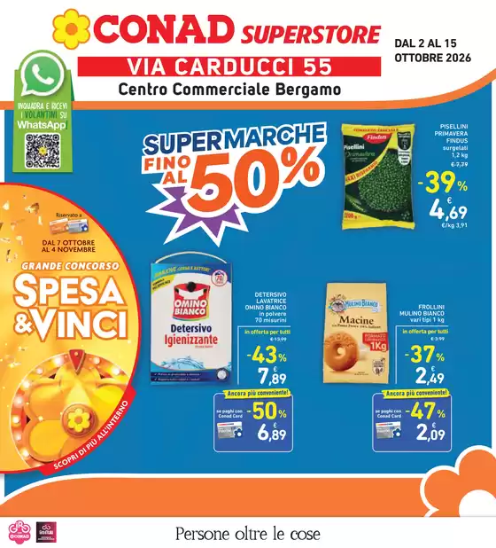 Volantino Conad Superstore | SUPERMARCHE FINO AL 50% BERGAMO CARDUCCI | 2026-10-02T00:00:00.000Z - 2026-10-15T00:00:00.000Z