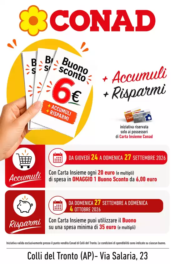 Volantino Conad | + ACCUMULI + RISPARMI | 2026-09-24T00:00:00.000Z - 2026-09-27T00:00:00.000Z