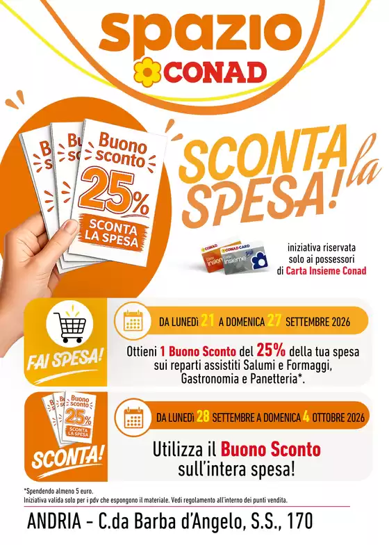 Volantino Spazio Conad | Sconta la spesa! | 2026-09-21T00:00:00.000Z - 2026-09-27T00:00:00.000Z