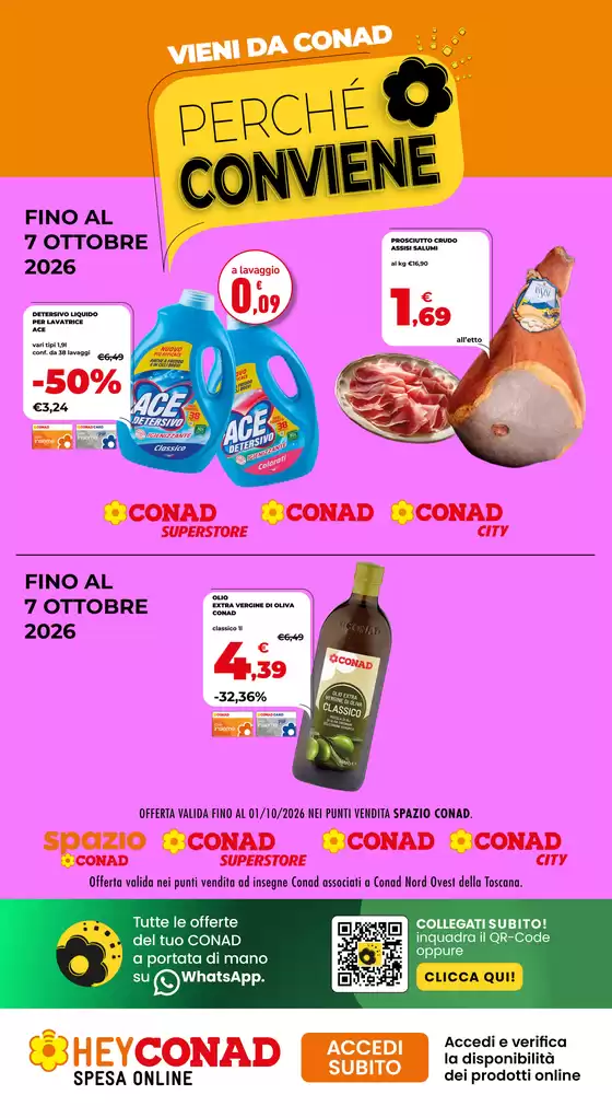Volantino Sapori & Dintorni a Gambassi Terme | PERCHÉ CONVIENE SUPERSTORE - CONAD - CITY TOSCANA | 2026-09-24T00:00:00.000Z - 2026-10-07T00:00:00.000Z