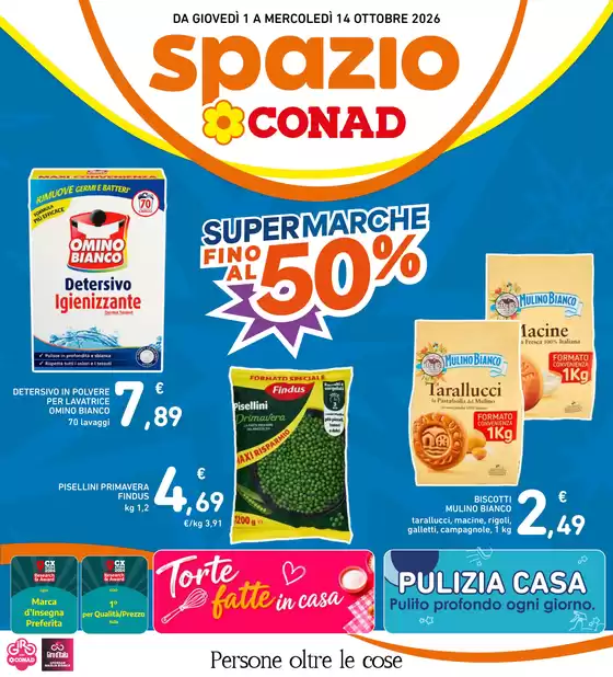Volantino Spazio Conad a Campomarino | SUPERMARCHE FINO AL 50% | 2026-10-01T00:00:00.000Z - 2026-10-14T00:00:00.000Z