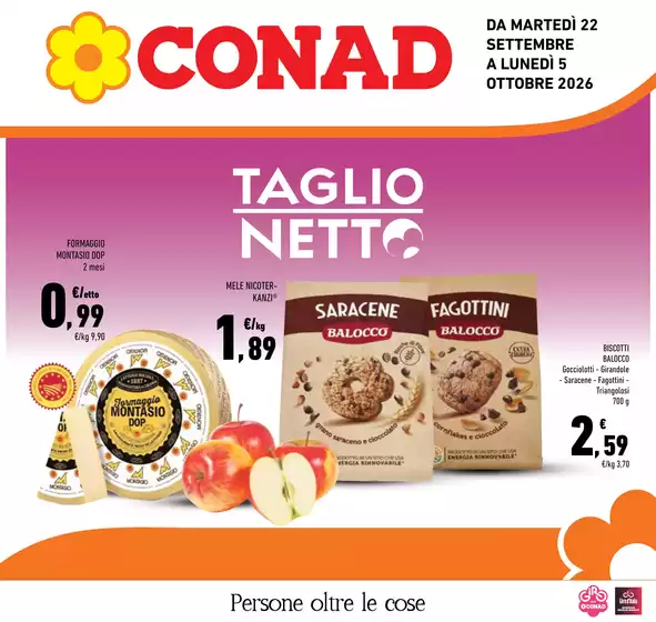 Volantino Conad City a Gualdo | Taglio Netto da Conad | 2026-09-22T00:00:00.000Z - 2026-10-05T00:00:00.000Z