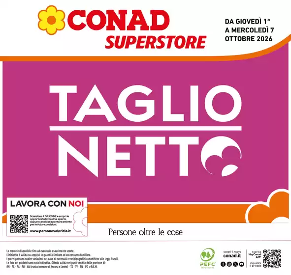 Volantino Conad Superstore a Trivento | Taglio Netto | 2026-10-01T00:00:00.000Z - 2026-10-07T00:00:00.000Z