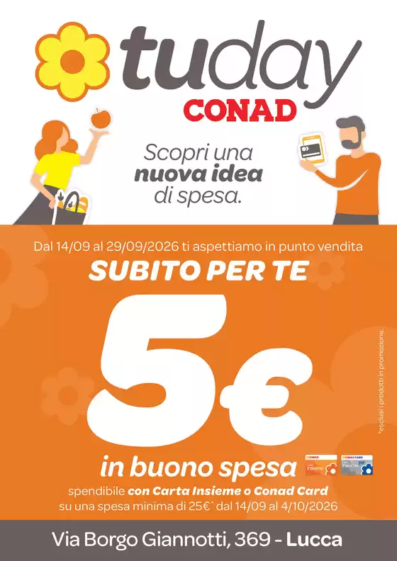 Volantino TuDay Conad a Marghera | Buono Sconto tuday Lucca Borgo Giannotti | 2026-09-14T00:00:00.000Z - 2026-09-29T00:00:00.000Z