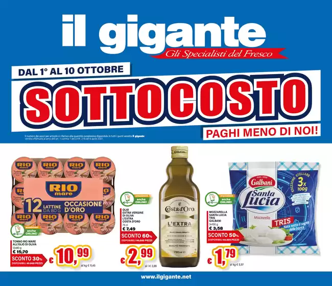 Volantino Il Gigante a Cantello | Sottocosto | 2026-10-01T00:00:00.000Z - 2026-10-10T00:00:00.000Z