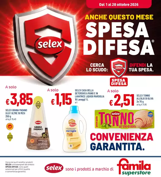 Volantino Famila Superstore a Brindisi | STORE SELEX OTTOBRE | 2026-10-01T00:00:00.000Z - 2026-10-28T00:00:00.000Z
