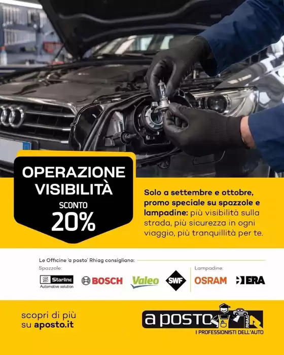 Volantino 'A posto' Officine e Carrozzerie a Rovigo | Operazione visibilta sconto 20% | 2026-09-01T00:00:00.000Z - 2026-10-31T00:00:00.000Z
