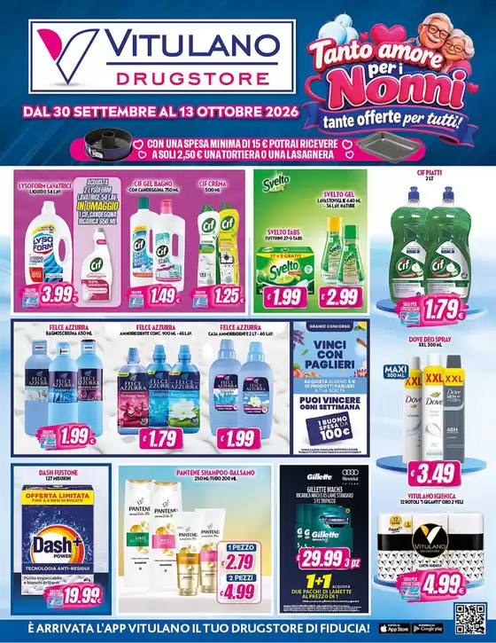 Volantino Vitulano Drugstore a Firenze | Tanto amore per i nonni tante offerte per tutti! | 2026-09-30T00:00:00.000Z - 2026-10-13T00:00:00.000Z