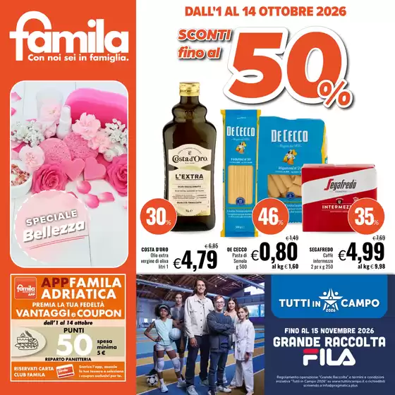 Volantino Famila a Forlì | Sconti fino al 50% | 2026-10-01T00:00:00.000Z - 2026-10-14T00:00:00.000Z