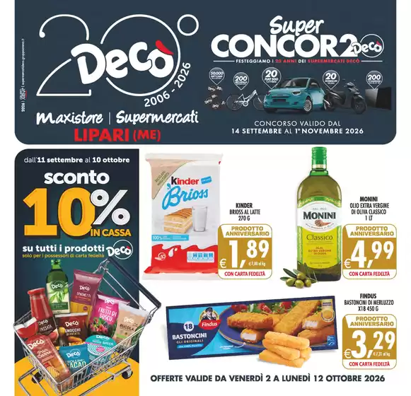 Volantino Decò a Vulcano Porto | Super concor2o | 2026-10-02T00:00:00.000Z - 2026-10-12T00:00:00.000Z