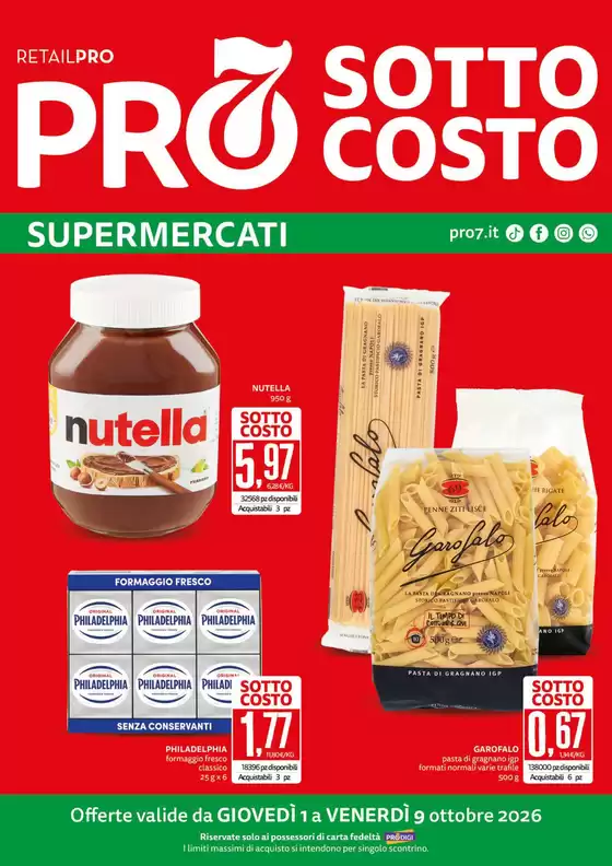 Volantino PRO7 Supermercati a Copertino | Sottocosto | 2026-10-01T00:00:00.000Z - 2026-10-09T00:00:00.000Z