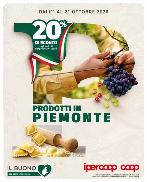 Volantino Coop a Castel Gandolfo | Prodotti in Piemonte | 2026-10-01T00:00:00.000Z - 2026-10-21T00:00:00.000Z