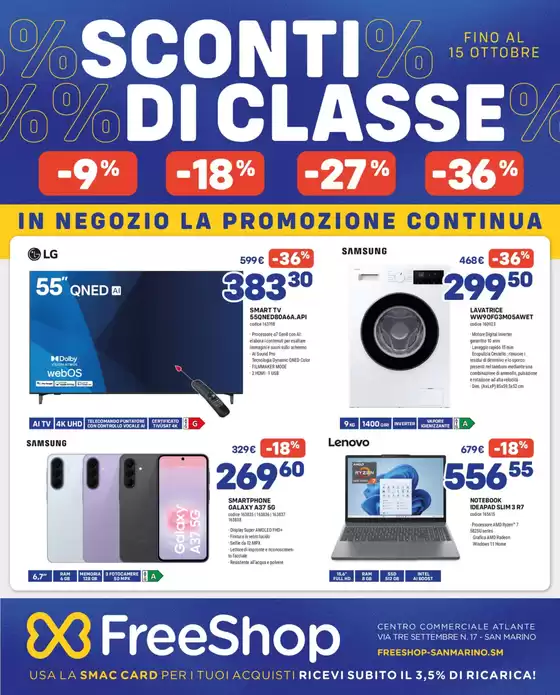 Volantino Freeshop a Terni | Sconti di classe | 2026-10-01T00:00:00.000Z - 2026-10-15T00:00:00.000Z