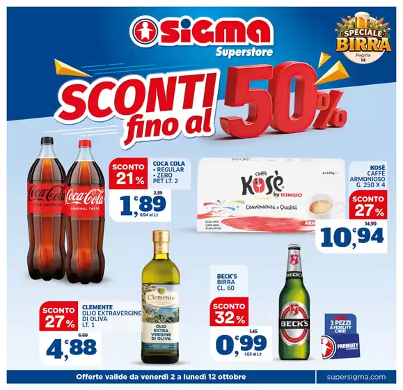 Volantino Sigma a Telese Terme | Sconti Fino Al 50% | 2026-10-02T00:00:00.000Z - 2026-10-12T00:00:00.000Z