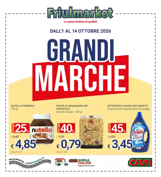 Volantino Friulmarket | Grandi marche | 2026-10-01T00:00:00.000Z - 2026-10-14T00:00:00.000Z