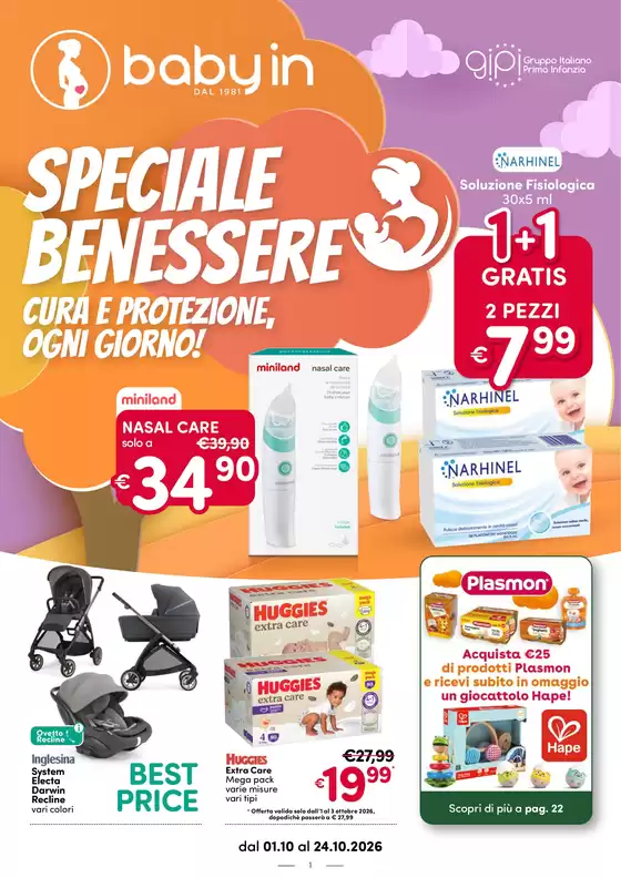 Volantino Baby In | Special benessere | 2026-10-01T00:00:00.000Z - 2026-10-24T00:00:00.000Z