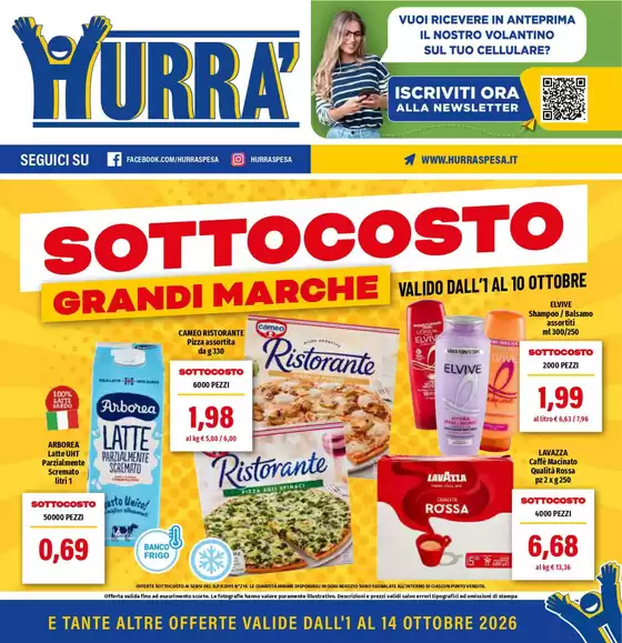 Volantino Hurrà Discount a Villa Santa Lucia | Sottocosto | 2026-10-01T00:00:00.000Z - 2026-10-14T00:00:00.000Z