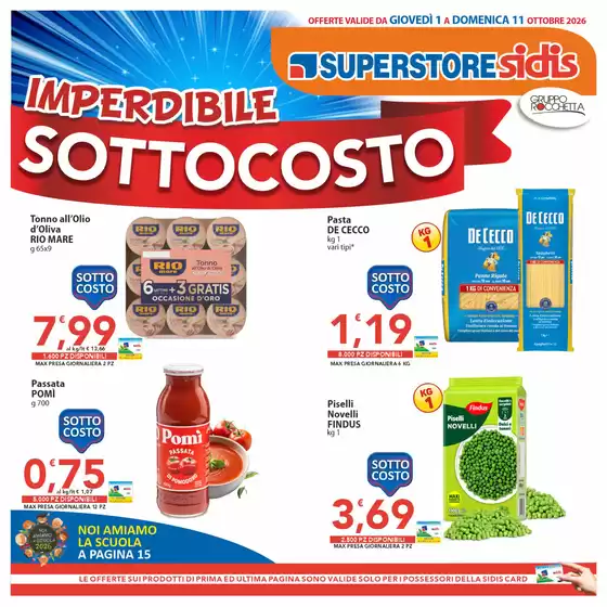 Volantino Sidis | Imperdibile sottocosto | 2026-10-01T00:00:00.000Z - 2026-10-11T00:00:00.000Z